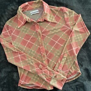 Urban Outfitters mesh plaid top